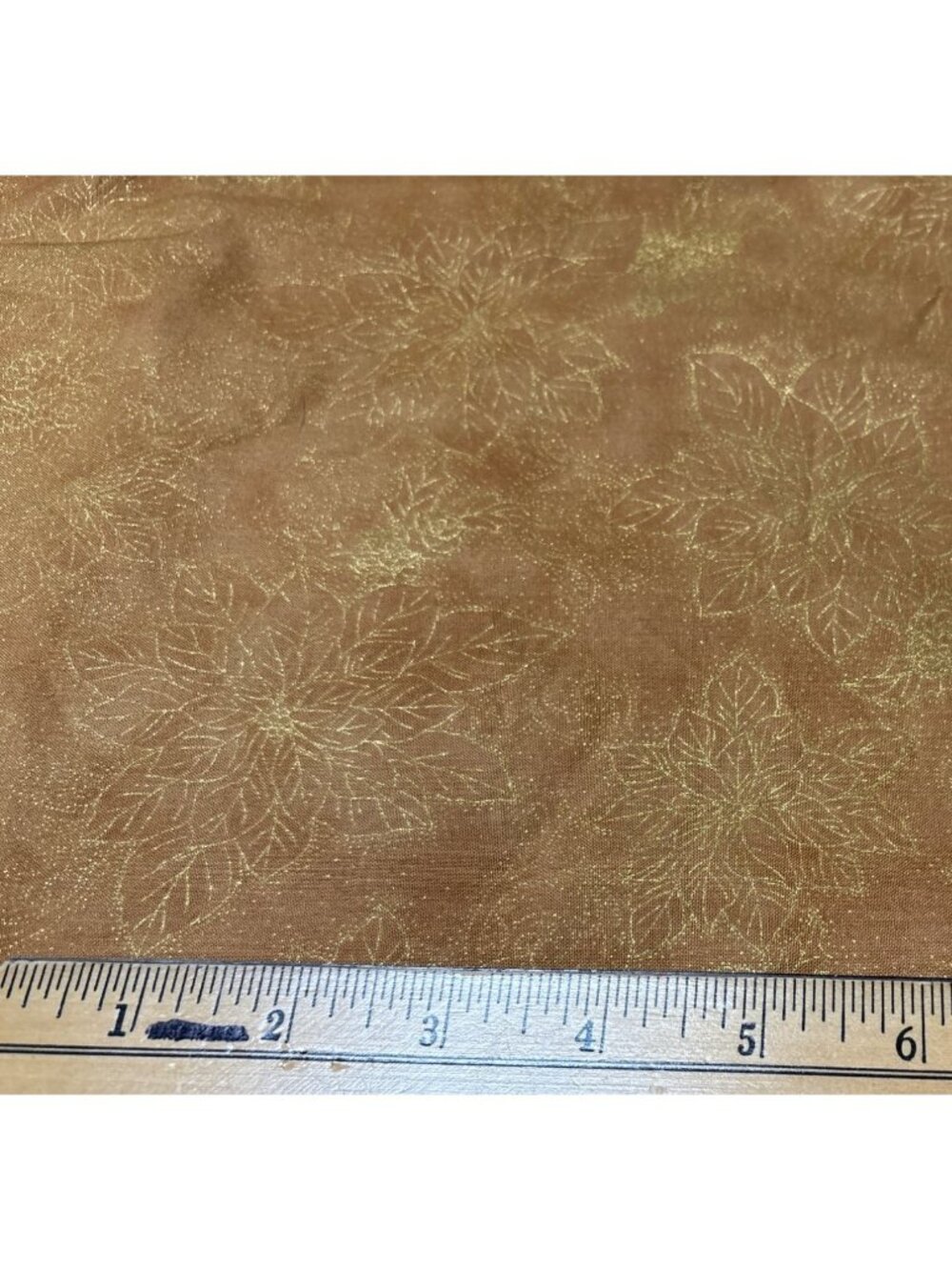 Hoffman California Gold Floral Screen Print Cotton Fabric 1/2 yard x 42" Quiltin
